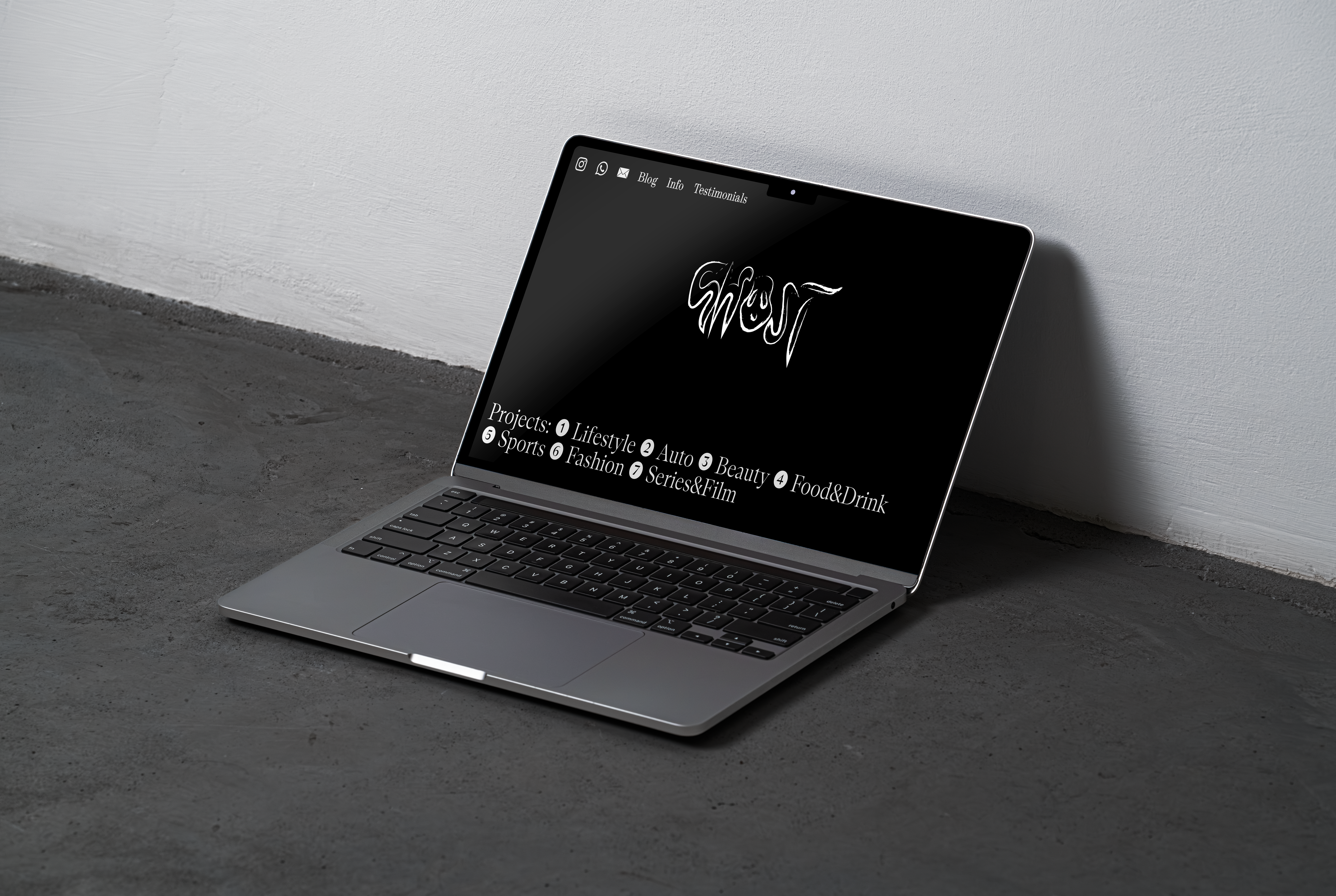 Ghost website mockup